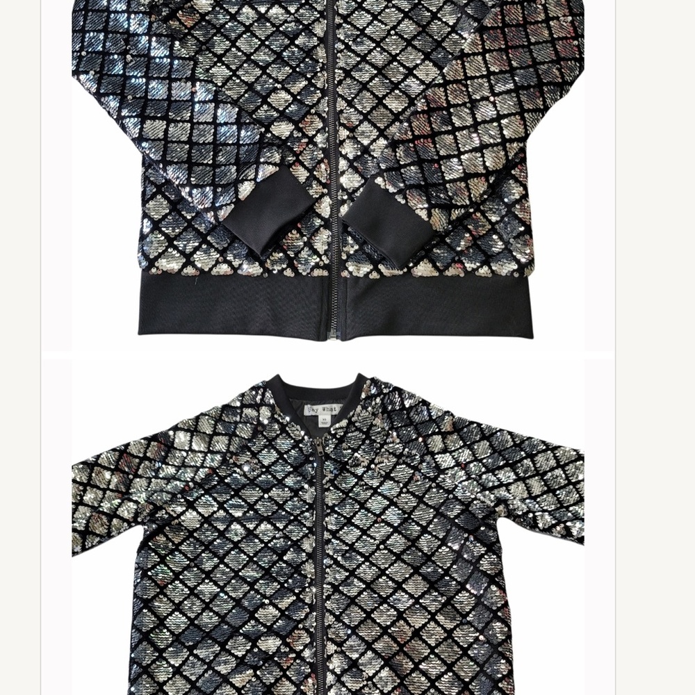 Say What. Sequin Jacket Womens